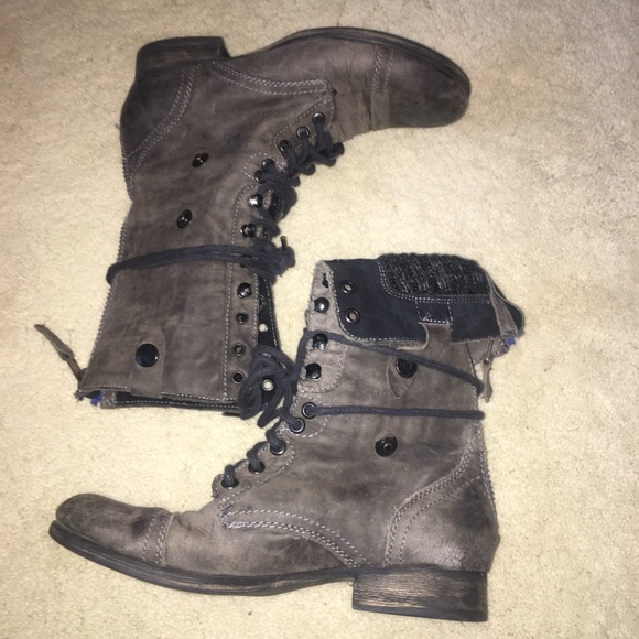 Steve Madden Leather Combat Bootie - Picture 3 of 8